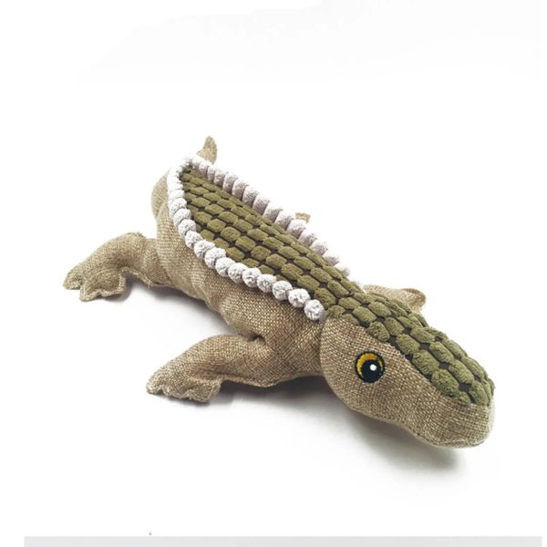 Plush Crocodile Sounding Dog Interactive Biting Toy