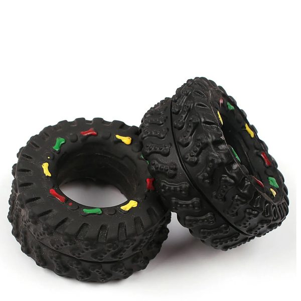 Small Tire Pet Sound Toy, Rubber Lined Dog Toy