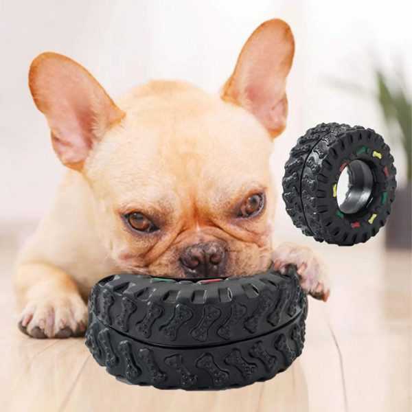 Small Tire Pet Sound Toy, Rubber Lined Dog Toy