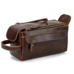 Genuine Leather Wash Bag With Large Capacity Storage