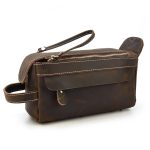 Genuine Leather Wash Bag With Large Capacity Storage