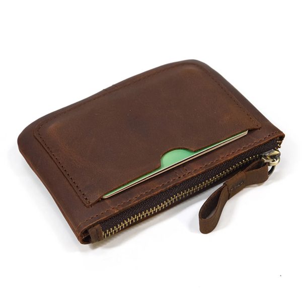 Real Cowhide Zippered Wallet