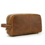 Toilet Genuine Leather Large Capacity Storage Bag