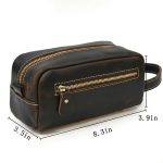 Toilet Genuine Leather Large Capacity Storage Bag