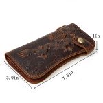 Embossed Dragon Pattern Multi Clip Leather Wallet