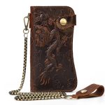 Embossed Dragon Pattern Multi Clip Leather Wallet