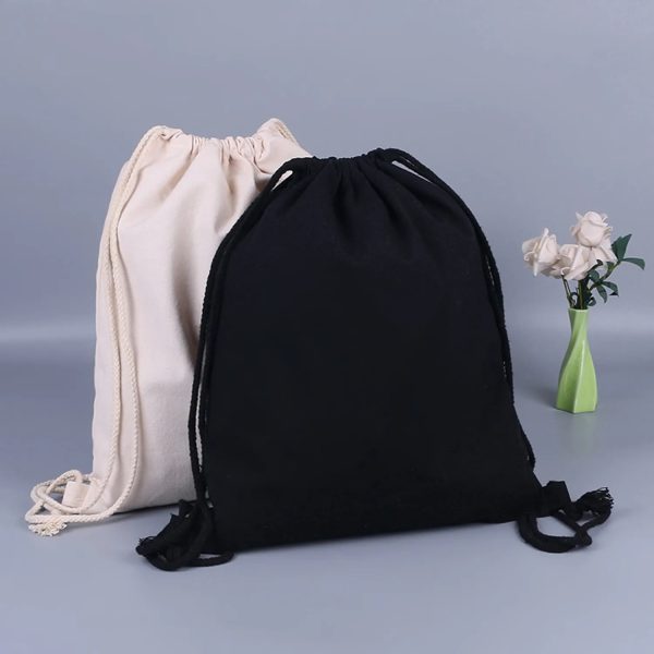 Cotton And Linen Drawstring Canvas Bag