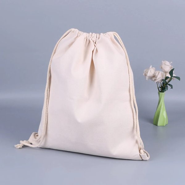 Cotton And Linen Drawstring Canvas Bag