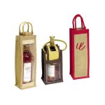 Jute Handbag Custom Red Wine Gift Bag