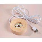 Wooden Luminous Base Crystal Ball Night Light Decoration