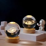 Wooden Luminous Base Crystal Ball Night Light Decoration