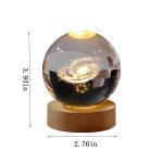 Wooden Luminous Base Crystal Ball Night Light Decoration