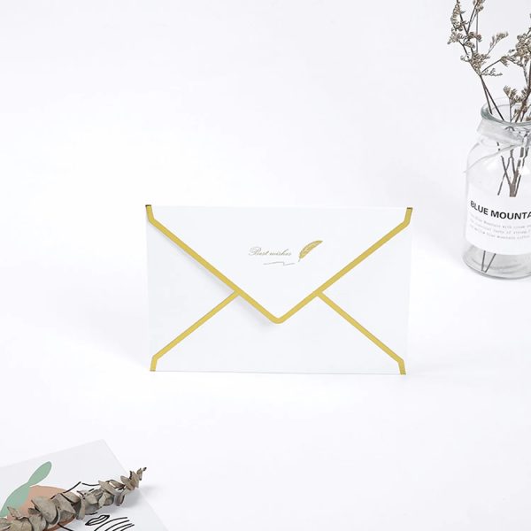 Pearlescent Paper Gold Edge Invitation Letter