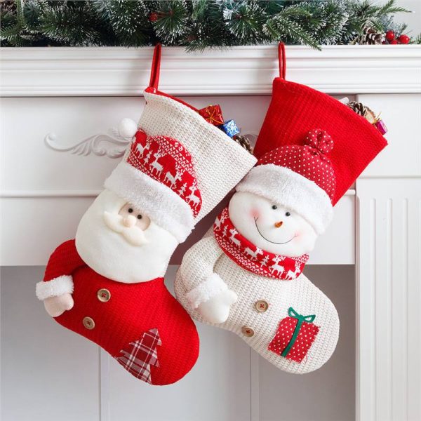 Christmas Stockings Santa Snowman Dress Up Candy Bag