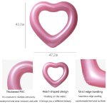 Thickened PVC adult heart-shaped inflatable swimming ring