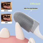 Soft gel pet tooth cleaning brush with handle