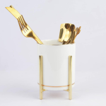 Durable Ceramic Gold Bracket Pen Holder