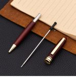 Red bamboo wooden box unisex jewel business signature pen