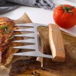 Stainless Steel Meat Forks with Wooden Handle for Shredding