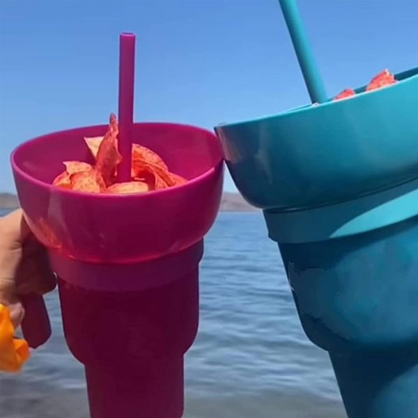 30OZ Plastic Snack & Drink All-in-One Cups