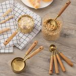 Wooden Handle Measuring Cups and Spoons Set