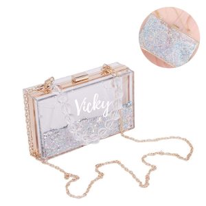 Transparent Quicksand Acrylic Crossbody Bag