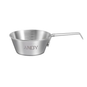 Stainless Steel Camping Bowl w/ Foldable Handle