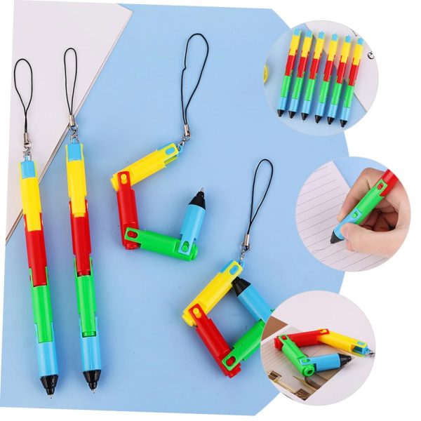 Foldable Plastic Puzzle Ballpoint Pen w/ Hanging Chain