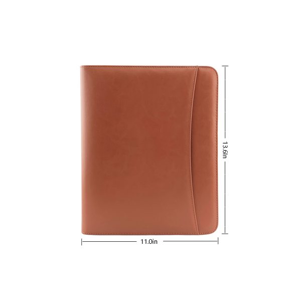 Multifunctional leather zipper business folder