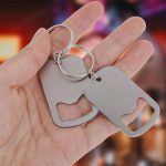 Stainless Steel Flat Beer Bottle Opener Keychain