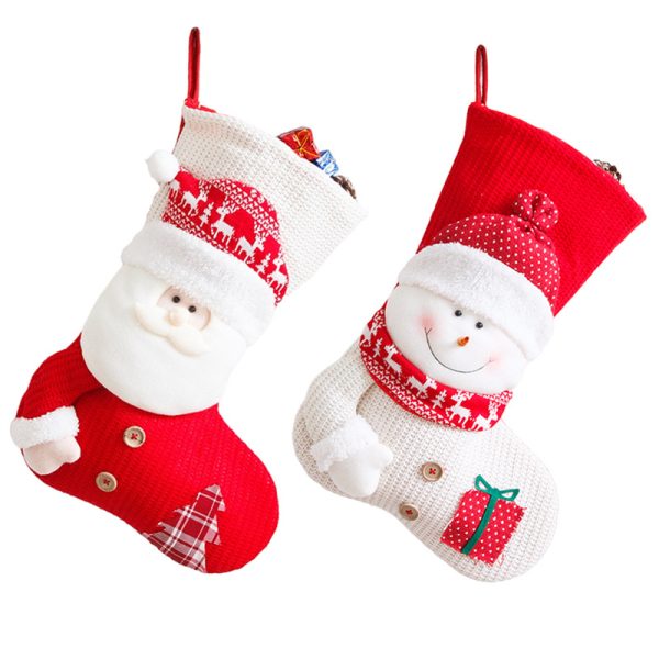 Christmas Stockings Santa Snowman Dress Up Candy Bag