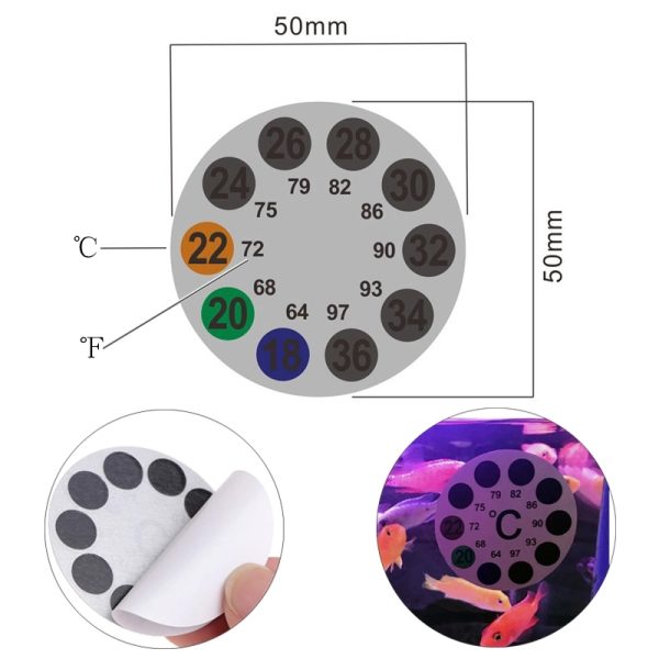 Easy Read Aquarium Thermometer Sticker