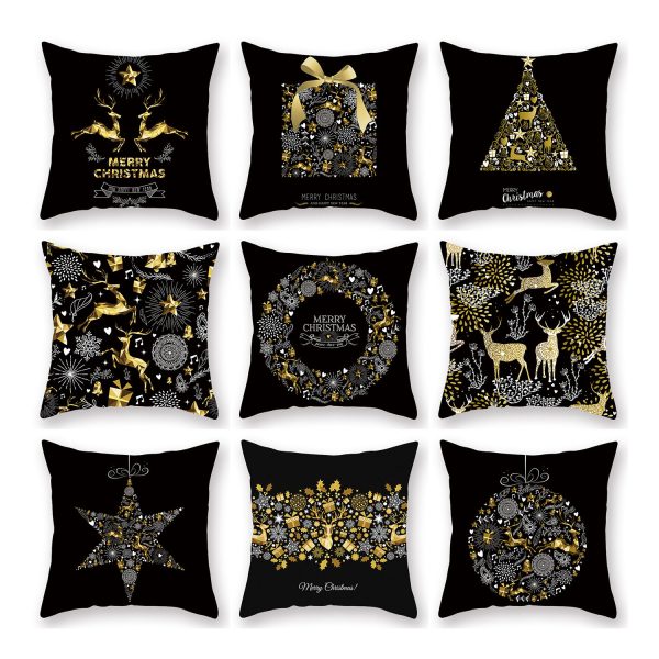 Gold-printed Christmas Pillow