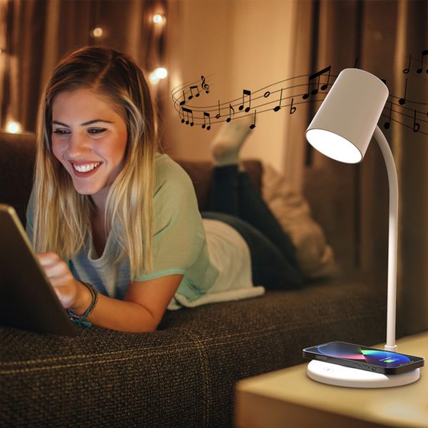 Wireless charging music table lamp speaker