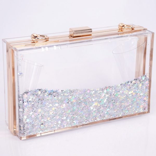 Transparent Quicksand Acrylic Crossbody Bag