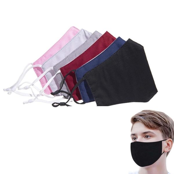 3-layer Reusable Cotton Face Mask With Pocket For Filter