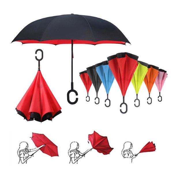 Double Layer Inverted Windproof Reverse Umbrella