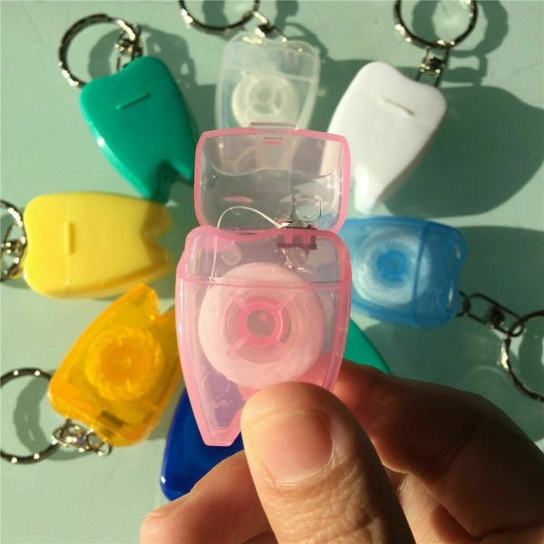 16yd Tooth Shaped Dental Floss With Keychain