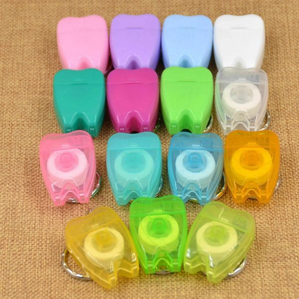 16yd Tooth Shaped Dental Floss With Keychain