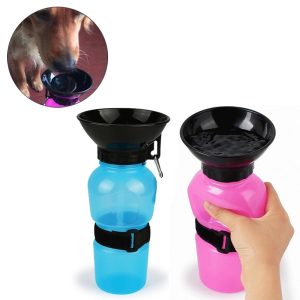 20oz Portable Pet Drinking Water Bottle with Dog Tag