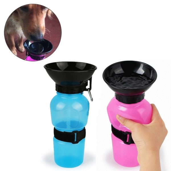 20oz Portable Pet Drinking Water Bottle with Dog Tag