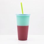 24oz Color Changing Reusable Straw Tumbler