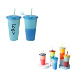 24oz Color Changing Reusable Straw Tumbler