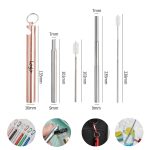 Metal Portable Telescopic Straw With Opener