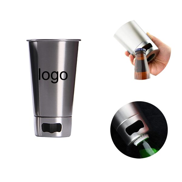 16oz Stainless Steel Pint Tumbler w/ Bottle Opener