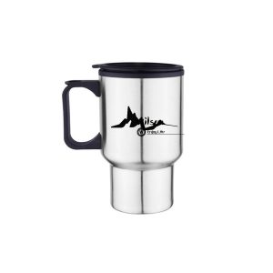 Stainless Steel Travel Mug w/ Handle And Lid