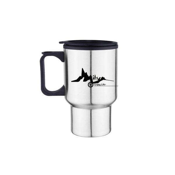 Stainless Steel Travel Mug w/ Handle And Lid