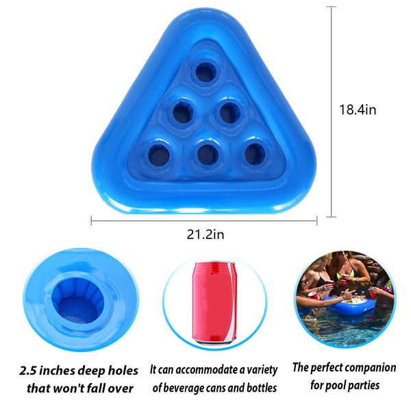 Inflatable triangular six-hole water cup holder