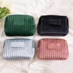 Velvet Travel Toiletry Quilted Makeup Organizer Cosmetic Bag