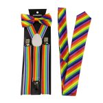 Rainbow Suspenders W/ Bow Tie Three-piece Set